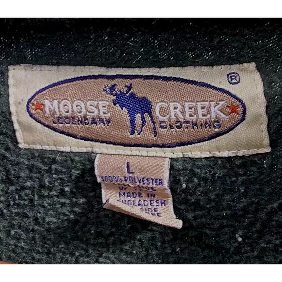 Vintage Shirt Jacket Mens XL Fleece Green 90s Button Shacket Moose Creek - Picture 3 of 11